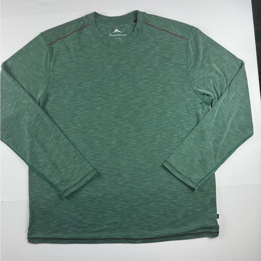 Tommy Bahama Forest Green Long Sleeve Performance t-shirt size XL